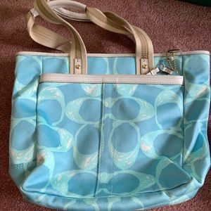 Blue coach tote